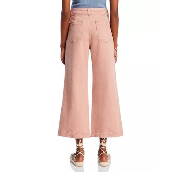 Faherty Women’s 28 Harbor High Rise Ankle Wide Leg Jeans Pink Boho Trendy Fun - Picture 2 of 12